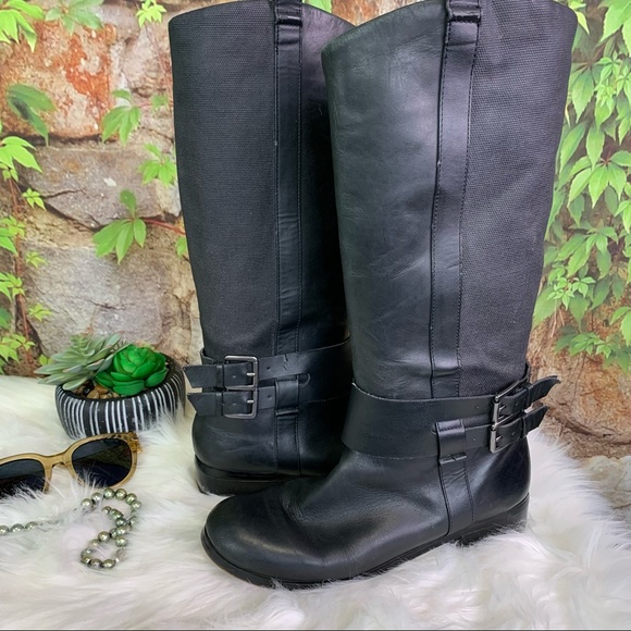 JOE'S Black Leather Riding Boots, 9M - Picture 3 of 14